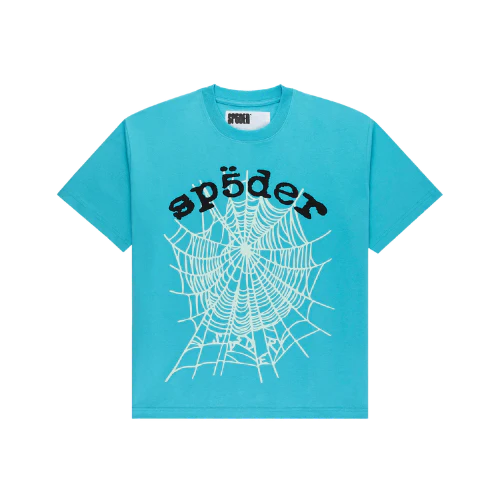 Sp5der OG Web V2 Tee Cyan