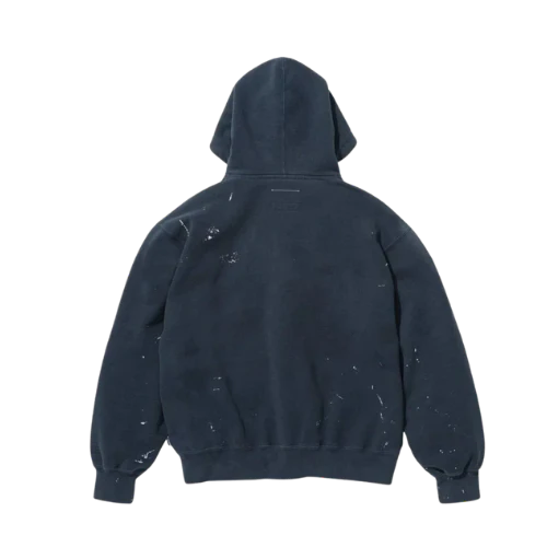 Supreme MM6 Maison Margiela Box Logo Zip Up Hooded Sweatshirt Navy - Image 3
