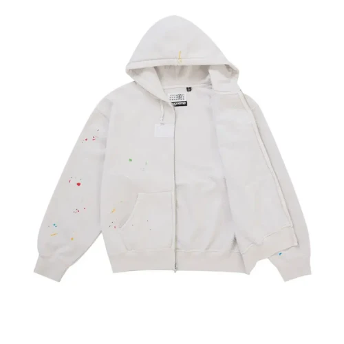 Supreme MM6 Maison Margiela Box Logo Zip Up Hooded Sweatshirt White - Image 2