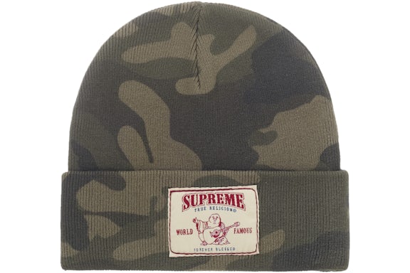 Supreme True Religion Beanie (FW25) Olive Camo - Image 2