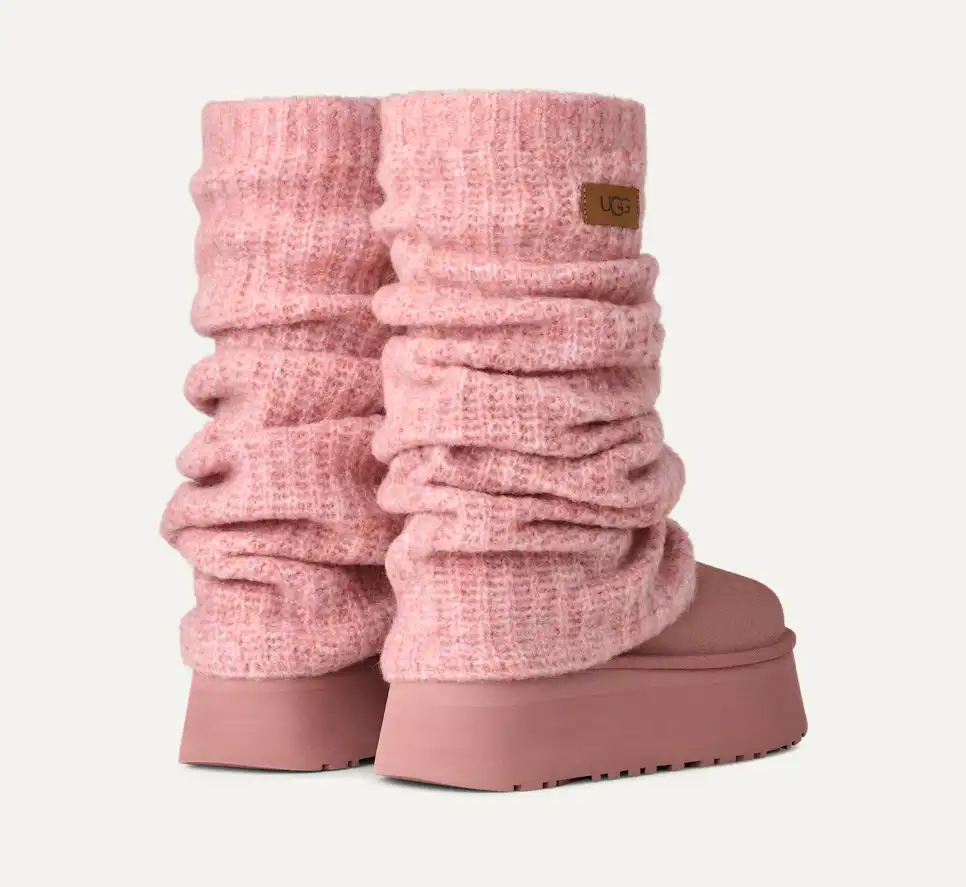 UGG Classic Mini Dipper Legwarmer Boot Pink Dawn - Image 2