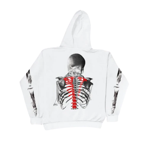 Vlone x Never Broke Again Bones Hoodie White - Image 2